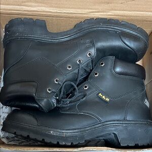 Terra | Black Leather Men's Size 10.5 Steel Toe Boots